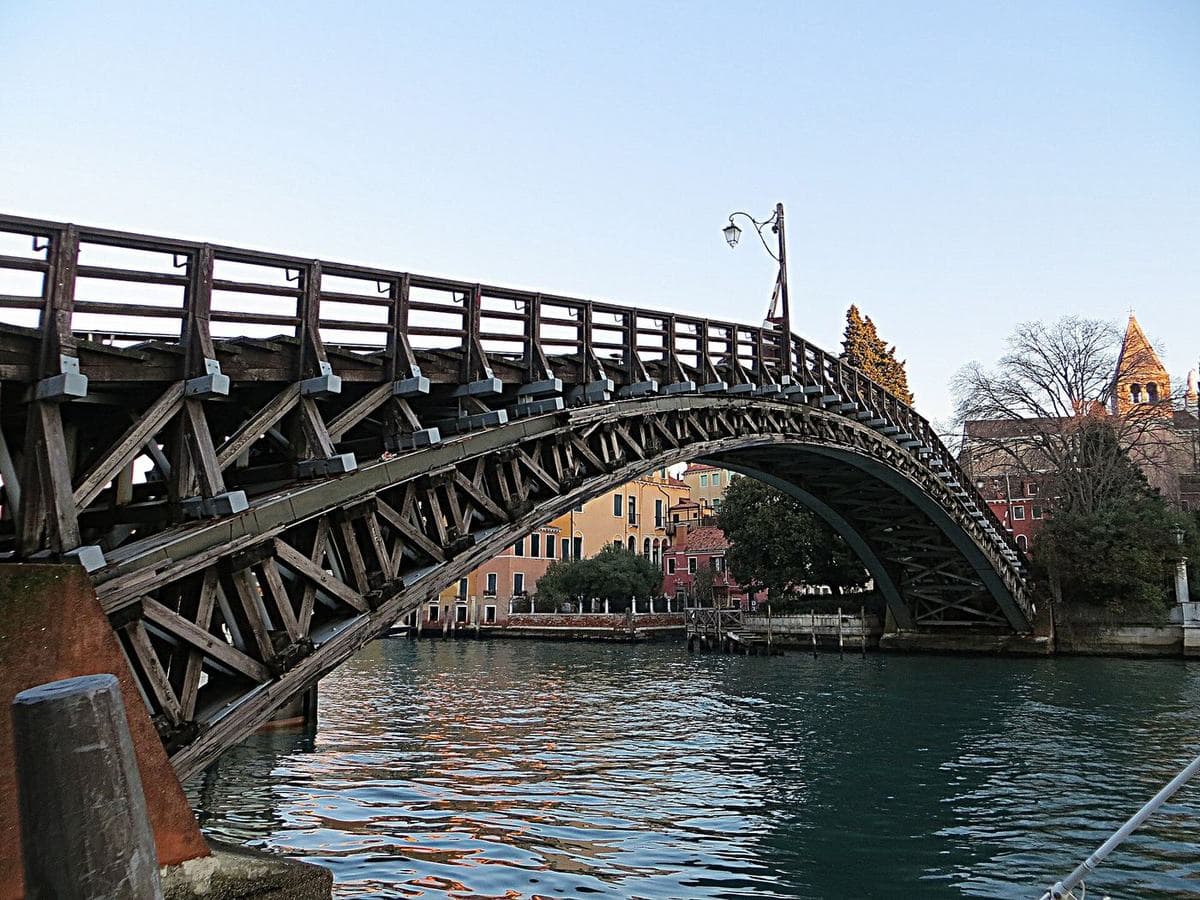 The wooden arch of the Ponte dell'Accademia over the Grand Canal